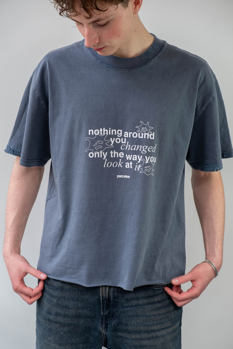 Quote Tee Faded Indigo