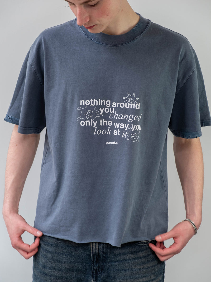 Quote Tee Faded Indigo