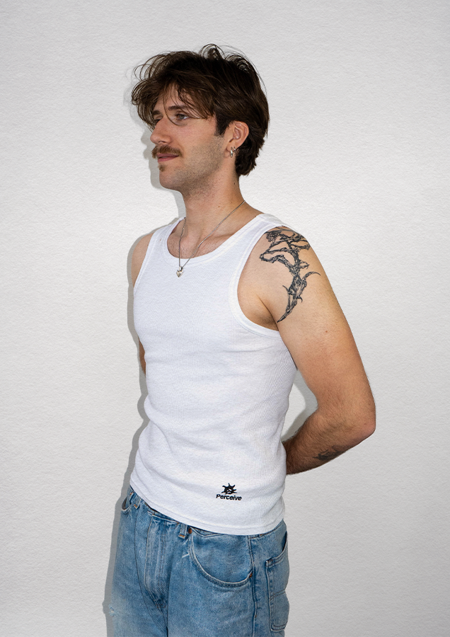 Weißes Basic-Tanktop